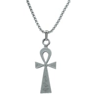 Ankh Anahtarı - Nil'in Anahtarı Örme Zincir Kolye - Gümüş Kaplama - Erkek Kadın Kolye - No:1363