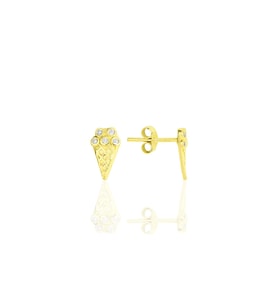 Gümüş altın yaldızlı zirkon taşlı dondurma küpe SGTL11844GOLD