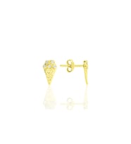 Gümüş altın yaldızlı zirkon taşlı dondurma küpe SGTL11844GOLD
