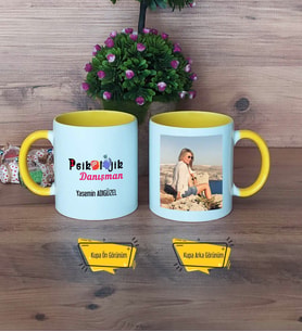 Psikolojik Danışman Kupa Bardak Sarı Fotoğraflı Psikolojik Danışmana Hediye