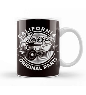 Classic Old Hot Rod American Cars Automobile Muscle Garage Kupa Bardak Porselen