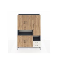 Hyperion Dolap 10 Raflı 2 Çekmeceli 5 Kapaklı 132x44x195 Antrasit-Çam/Aytaşı