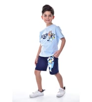 Bluey Baskılı 2'li Şort - T-Shirt Çocuk Takım