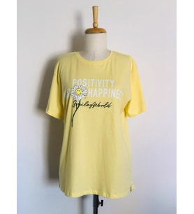 Pamuklu T-Shirt Rahat Kalıp Kadın Papatya Desenli