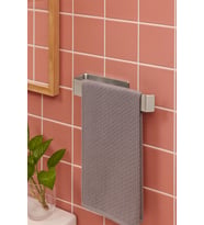 Paslanmaz Çelik Lamalı Solo Havluluk, Hem Yapışkanlı Hem Montajlı Sistem, Banyo Askısı