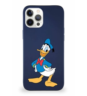 Apple iPhone 12 Pro Max Soft Premier Kapak Donald Duck-C Tasarımlı Silikon Kılıf - Lacivert (Şeffaf)