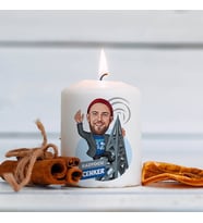 Kişiye Özel Radyocu Erkek Karikatürlü Mum