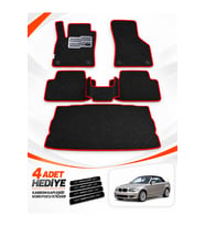 e-biz BMW 1 SERİSİ-E88 CABRİO (2004-2011) Uyumlu EVA Oto Paspas Bagaj Paspası Dahil Siyah-Kırmızı