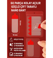 Süper Güçlü Yapışkan Kolay Çıkarılabilir Çok Amaçlı 60 Parça Çift Taraflı Şeffaf Bant(18 × 50 Mm)