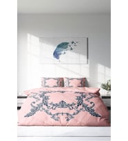 Çift Kişilik ( Lastikli Çarşaflı ) %100 Pamuk Saten Nevresim Takımı Pink Baraque
