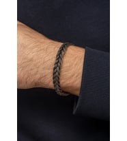 Saç Örgüsü Hasır 925 Gümüş Bileklik Künye