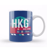 Hong Kong Hkg Airport Code Baggage Tag Kupa Bardak Porselen