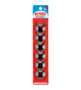 Bigpoint Magnet 30mm (Mıknatıs) Siyah 6'lı Blister x 12 Blister
