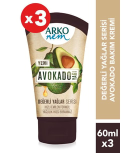 3 Adet Arko Nem Avakado Yağı Krem 60 Ml Değerli Yağlar Serisi