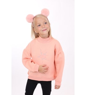 Toontoy Kız Çocuk Nakışlı Sweatshirt (Somon)