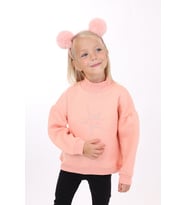 Toontoy Kız Çocuk Nakışlı Sweatshirt (Somon)