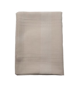 Keten Kumaş Çizgi Masa Örtüsü 160*220 Cm Sütlü Kahve
