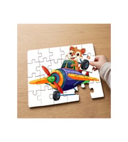 Uçak Süren Sevimli Sincap Tasarımlı 24 Parça Ahşap Çocuk Puzzle MPK0062