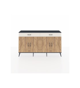 Arges Konsol 4 Raflı 2 Çekmeceli 4 Kapaklı 176x30x99 Antrasit-Çam/Aytaşı