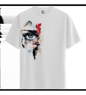 Vision Fragment - %100 Pamuklu Kadın Beyaz Tişört - Premium Quality