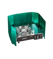 Aygaz Ms-2500 Bs Çantalı Portatif Ocak+ Kartuşlu Ocak Rüzgar Koruması -Yeşil