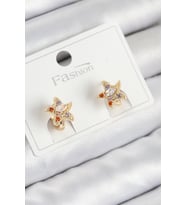 Pirinç Zirkon Taşlı Yıldız Model Gold Renk Çocuk Küpe - TJ-BKP11200