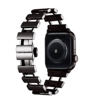 Watch Ultra 49mm Uyumlu KRD-96 Tasarım Metal Kordon (Siyah)