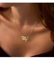 Kişiye Özel 925 Ayar Gümüş Cat Lady Kedi Detaylı Kedi Hanım Kolye (Gold)