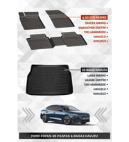 Sahler Focus 4/5 2019+ Sedan Uyumlu 4.5d Premium Havuzlu Paspas ve Liner Marka 3D Bagaj Havuzu