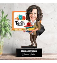 Kadın Tarih Öğretmenlerine Hediye Karikatürlü Biblo