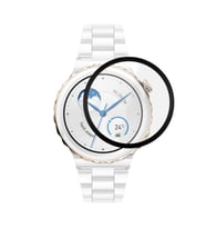 Microsonic Huawei Watch GT 3 Pro 43mm Seramik Tam Kaplayan Temperli Cam Full Ekran Koruyucu Siyah