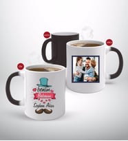 BK Gift Kişiye Özel Babalar Günü Hediyesi Fotoğraflı Sihirli Kupa Bardak-102 (Beyaz)