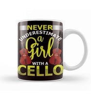 Girl With Cello Cellist Musician Musical Instrument Concert Kupa Bardak Porselen