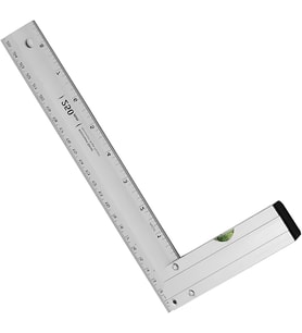 Alüminyum L Gönye Su Terazili Cetvel Kaynak Kaynakçı Marangoz Gönyesi 250 mm