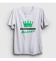 Presmono Unisex Beyaz Backgammon Master Tavla Ustası Oyun T-Shirt 417122tt (Beyaz)