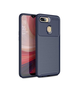 Oppo Reno A12 Kılıf Esnek Soft Karbon Tasarım Legion Serisi (Lacivert)