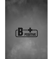 B + Pozitif Kan Grubu Araba Motorsiklet Etiket Sticker 14CM Siyah Renk