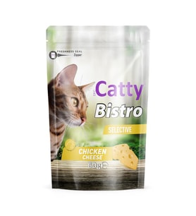 Catty Bistro Seçici Kediler İçin Tavuklu ve Peynirli Kedi Ödül Maması (Selective) 60 Gr