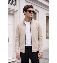 Dik Yaka Slim Fit Mevsimlik Süet Ceket