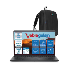 Dell Inspiron 3530 Intel Core I5-1334U 16GB 1tb SSD 15.6" 120Hz Fhd Ubuntu I35303407U02 + Zetta Çanta