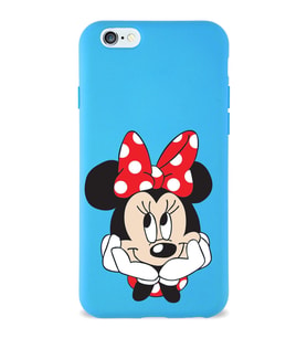 Apple iPhone 6 S Uyumlu Lansman Kılıf Minnie Mouse Tasarımlı Altı Kapalı İçi Kadife Kaplı  Kapak (Şeffaf)