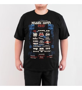 Bant Giyim - Lord Of The Rings 4XL Büyük Beden Erkek Tişört (Siyah - Beyaz)