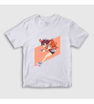 Presmono Unisex Çocuk Beyaz Momo Ayase V2 Anime Dandadan T-Shirt 512288tt