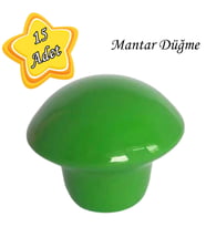 15 Adet Yeşil Mantar Düğme Kulp Çocuk Bebek Mobilya Çekmece Dolap Kapak Kulbu Metal Kulp Aksesuarları Vidalı