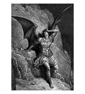 Gustave Dore - Kayıp Şeytan Cenneti Profil Tablo Ahşap Poster Dekoratif