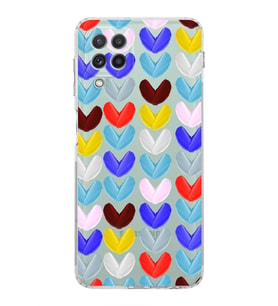 PrintiFy Samsung Galaxy A22 ile Uyumlu Water Color 1  Kamera Korumalı Şeffaf  Kılıf