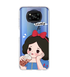 Poco X3 Pro / X3 NFC Uyumlu Pamuk Prenses Tasarımlı Şeffaf Telefon Kılıfı