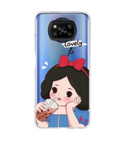 Poco X3 Pro / X3 NFC Uyumlu Pamuk Prenses Tasarımlı Şeffaf Telefon Kılıfı