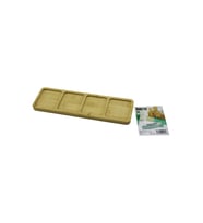 DİKDÖRTGEN  4 BÖLMELİ  AHŞAP BAMBU SERVİS SUNUM TEPSİ - TAHTASI  MİNİ TEPSİ   33 X 10 X 1.4CM (5343)