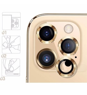 Logis Apple İphone 12 Renkli Kamera Lens Koruma Camı 2li (Gold)